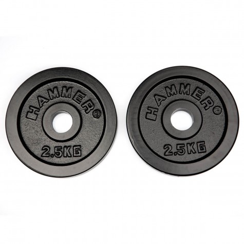 HAMMER Gewichtsscheiben 2x 2,5 kg, schwarz