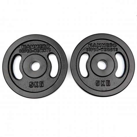 HAMMER Gewichtsscheiben 2x 5 kg, schwarz